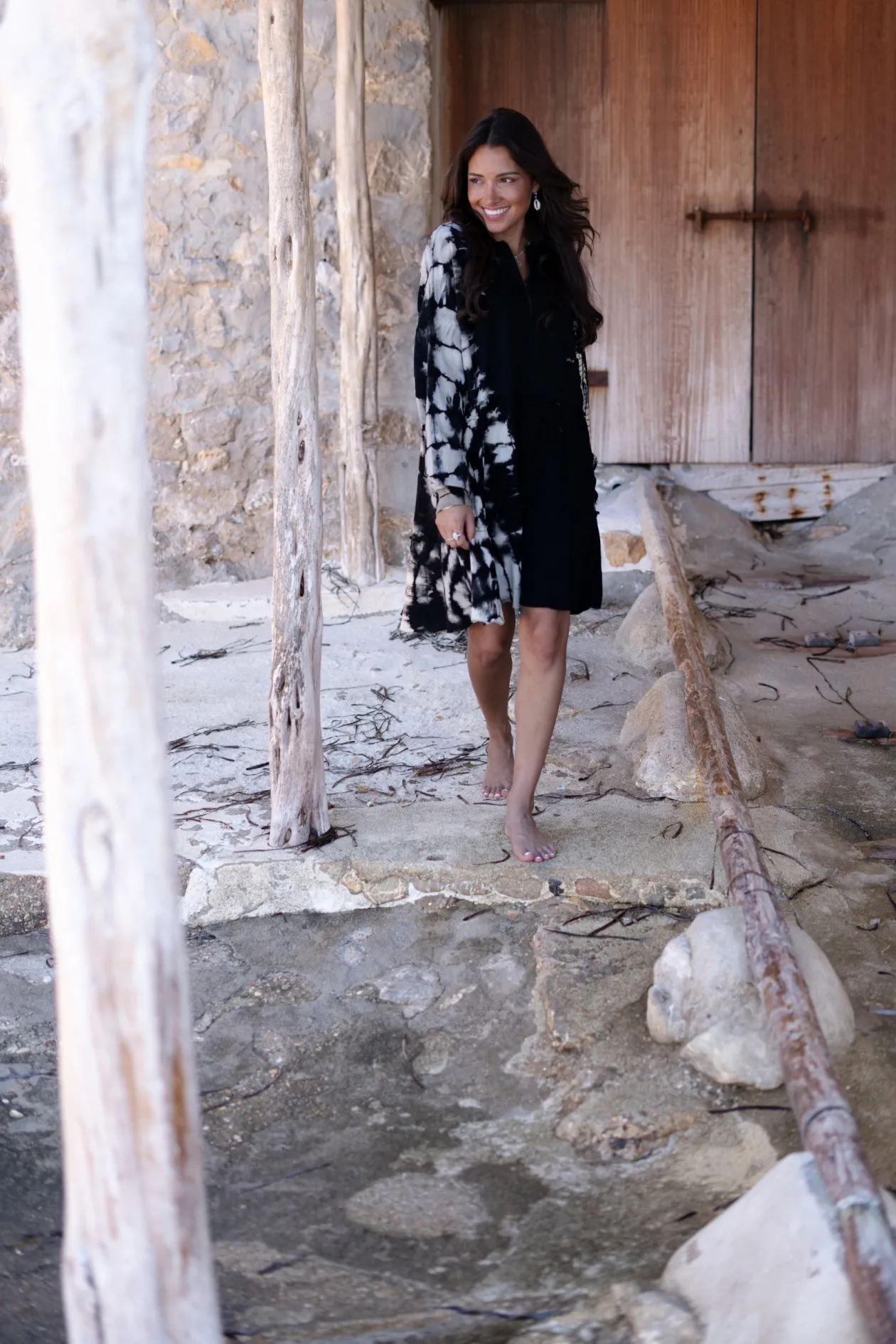 Robe pull Coleta Noir Tie Dye
