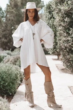 Robe tunique Isabel Blanc cassé