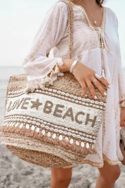 Sac de plage Love & Beach Gold/Aqua