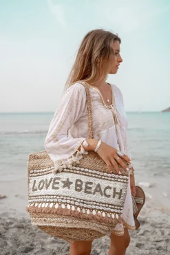 Sac de plage Love & Beach Gold/Aqua