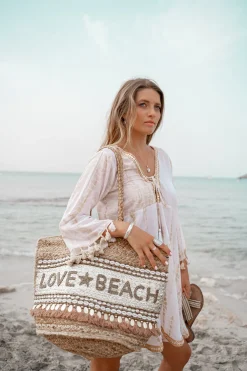 Sac de plage Love & Beach Gold/Aqua