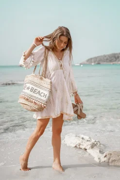 Sac de plage Love & Beach Gold/Aqua