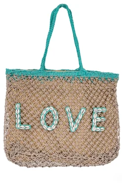 Sac de plage Seashell Love Aqua