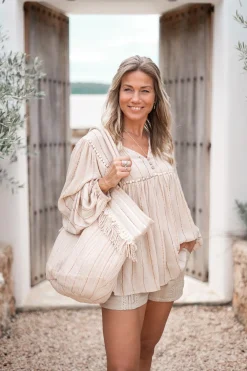 Sac Elvio Stripe Sand
