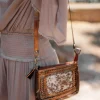 Sacoche en cuir vachette Camel