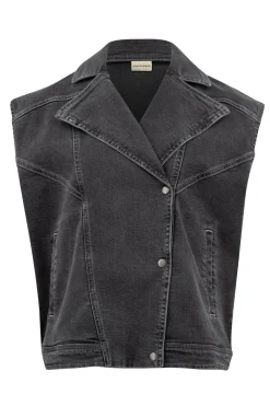 The Muse Denim Gael Gilet Stone Grey