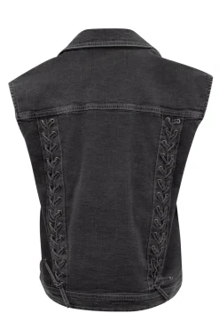 The Muse Denim Gael Gilet Stone Grey