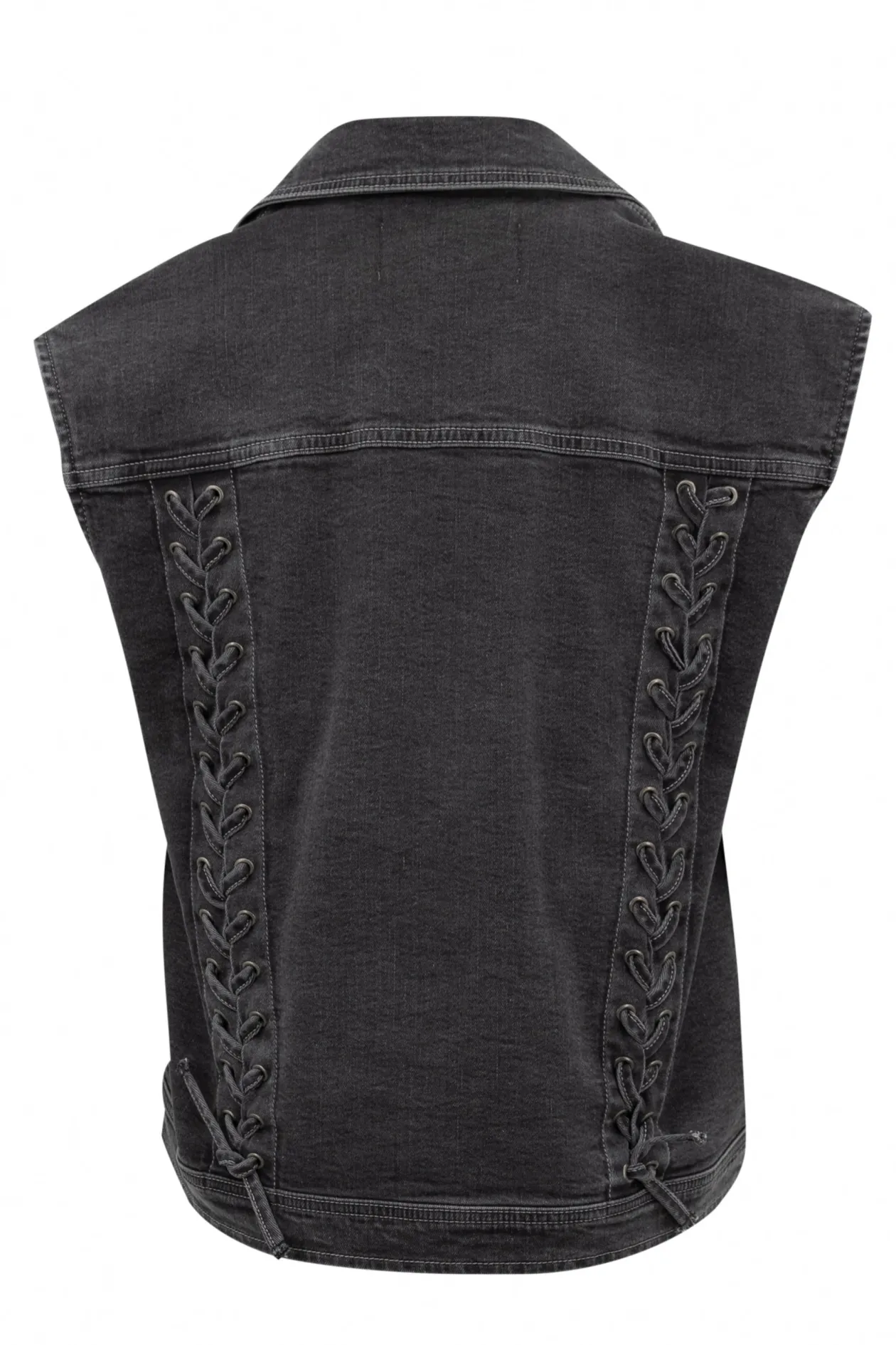 The Muse Denim Gael Gilet Stone Grey