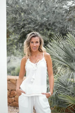 Top à bretelles Dalia Blanc