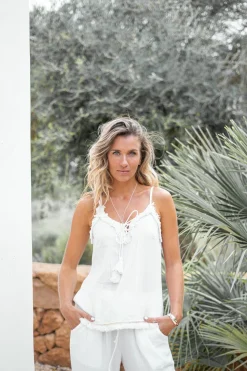 Top à bretelles Dalia Blanc