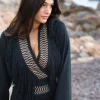 Top à franges Esthetica Noir