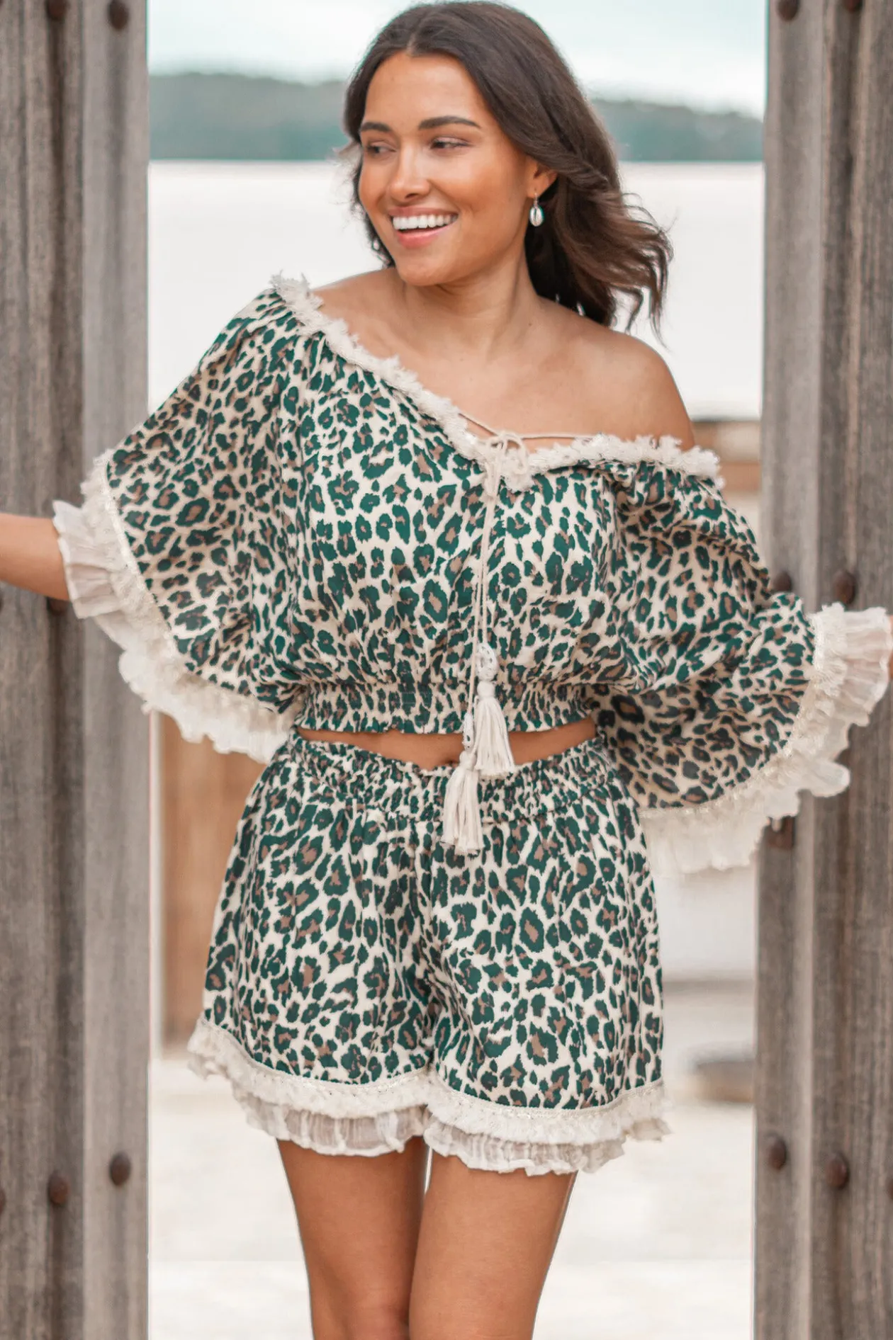 Top Ana Leopard Noir