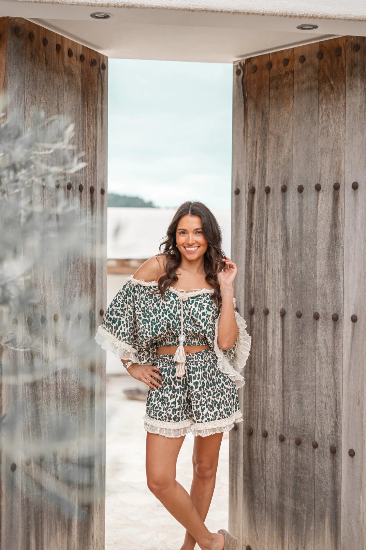 Top Ana Leopard Noir