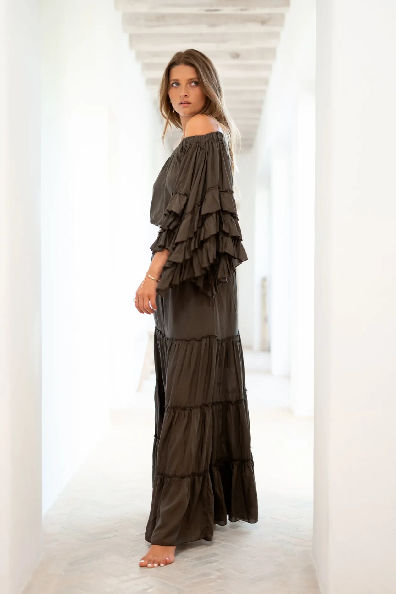 Top Flair Boho Taupe foncé