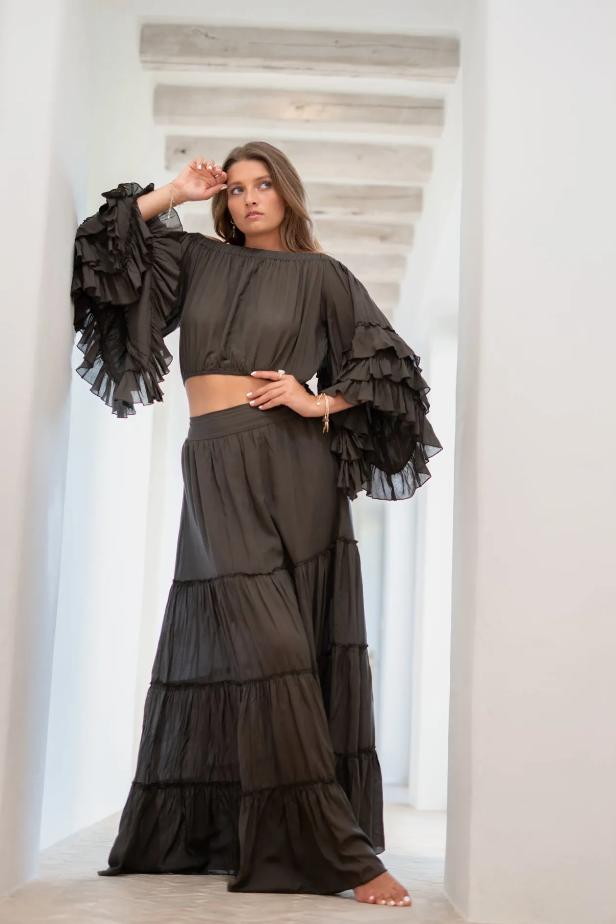 Top Flair Boho Taupe foncé