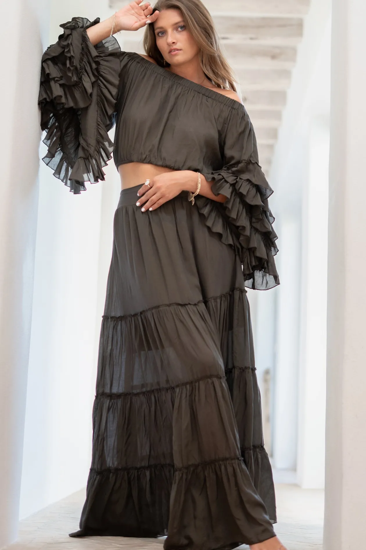 Top Flair Boho Taupe foncé
