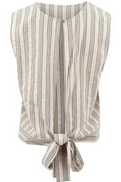 Top Ivy à rayures Beige/Noir