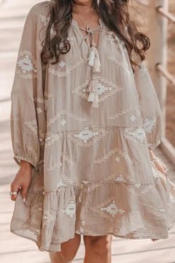 Tunique Ida Ethnic Taupe Print