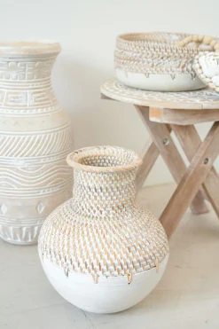 Vase Kayu Blanc cassé