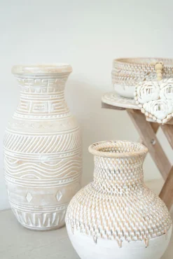 Vase Kayu Blanc cassé