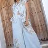 Vena Floral Pantalon bleu pâle