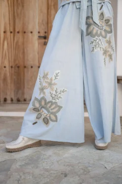 Vena Floral Pantalon bleu pâle