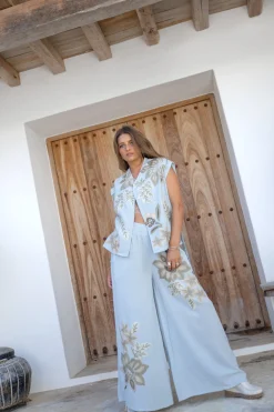 Vena Floral Pantalon bleu pâle