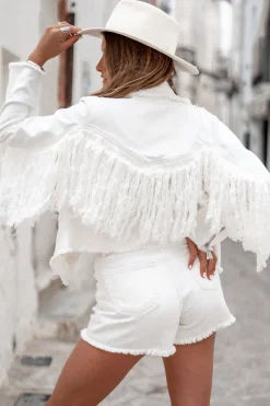 Veste Blanca Frange Blanc cassé