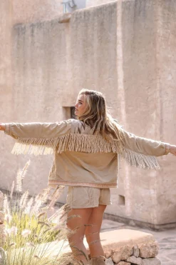 Veste courte à franges Nomad Combi Light Sand Plain