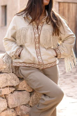 Veste courte à franges Nomad Combi Light Sand