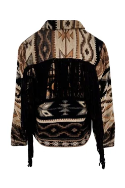 Veste courte à franges Nomad Brown