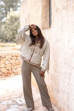 Veste courte à franges Nomad Combi Light Sand