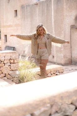 Veste courte à franges Nomad Combi Light Sand Plain