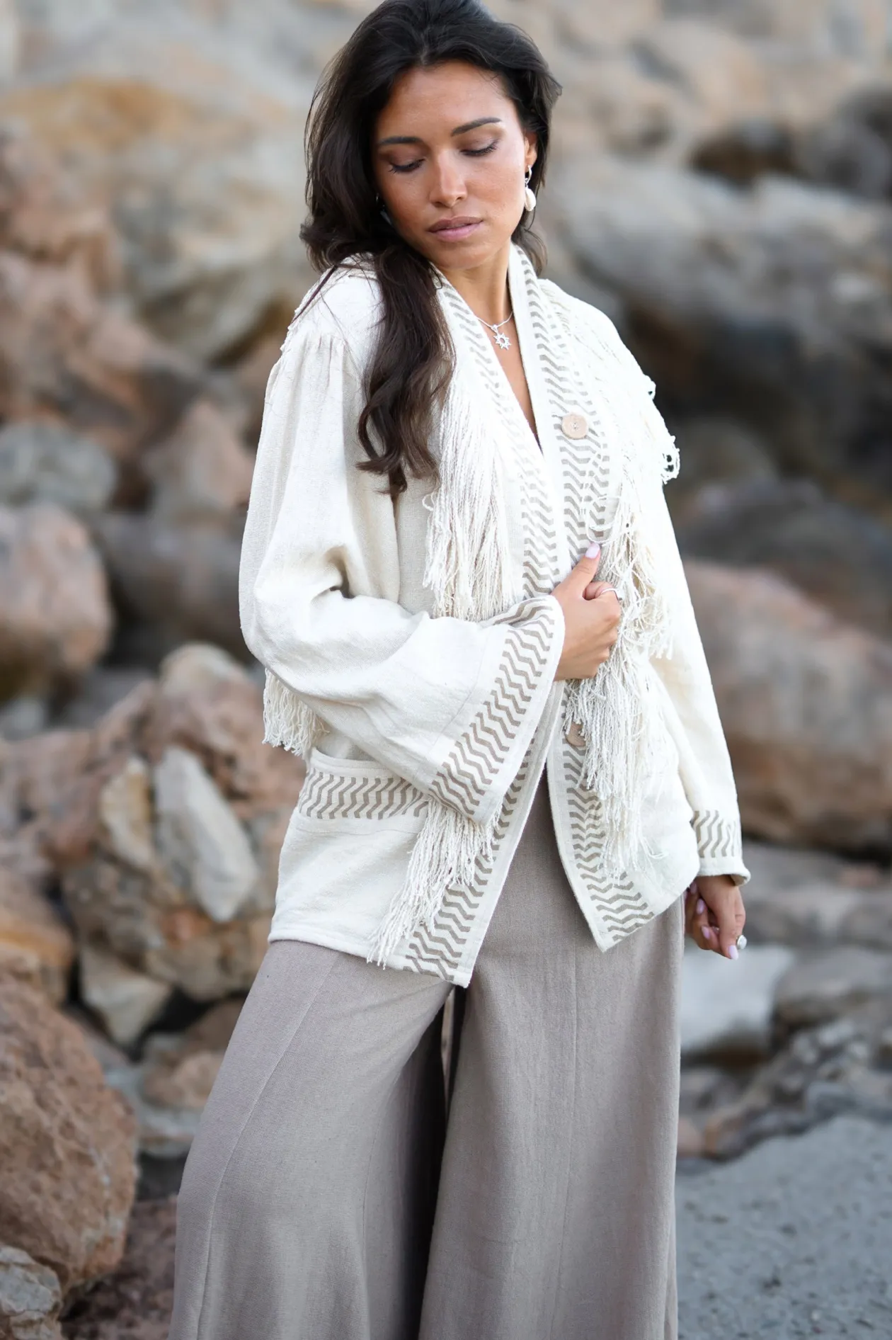 Veste kimono Esthetica Ecru