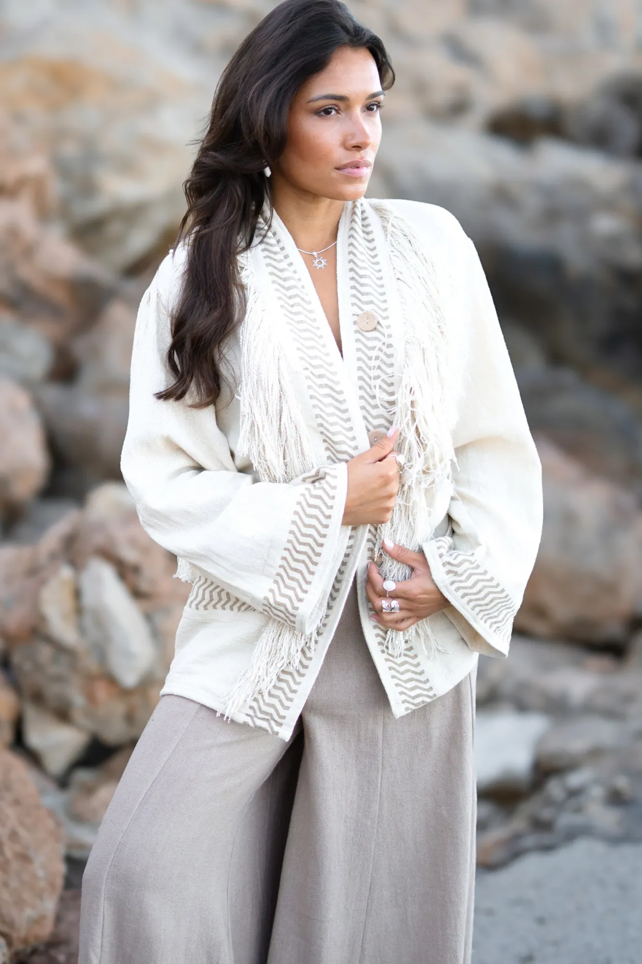 Veste kimono Esthetica Ecru