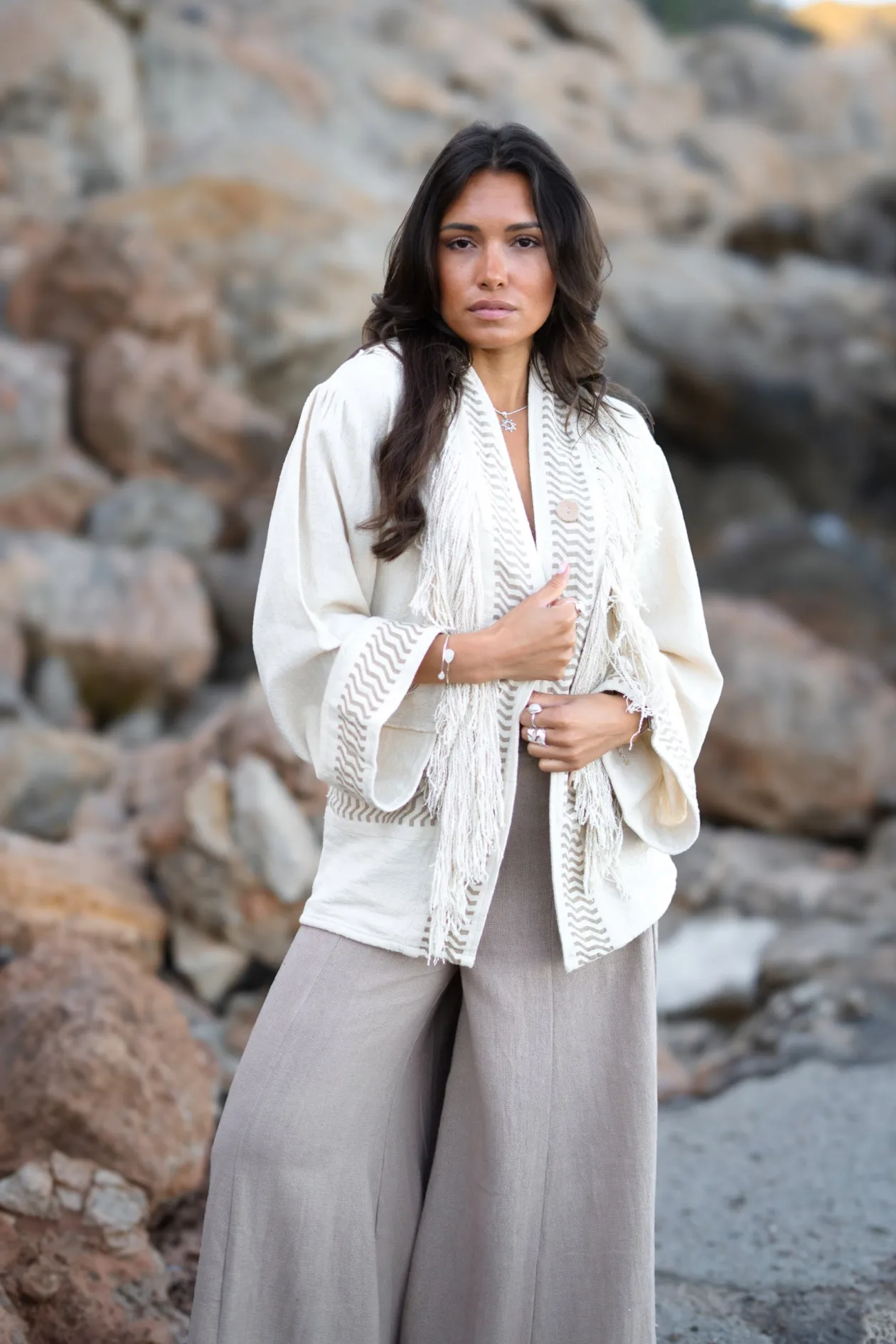 Veste kimono Esthetica Ecru