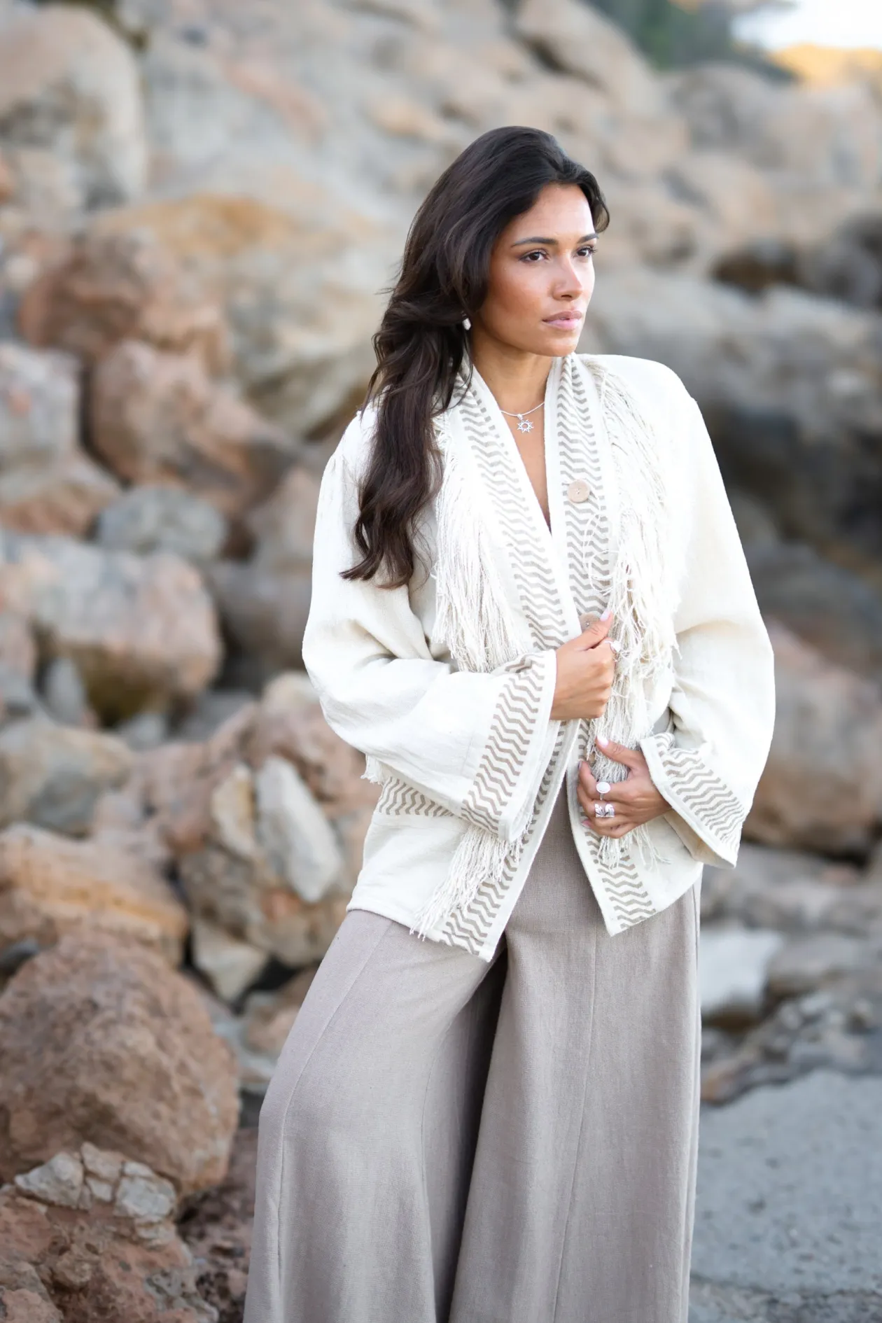 Veste kimono Esthetica Ecru