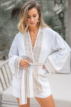 Veste kimono Zeva Scorva Blanc