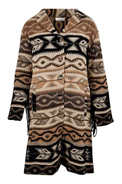 Veste longue à franges Spirit Brown
