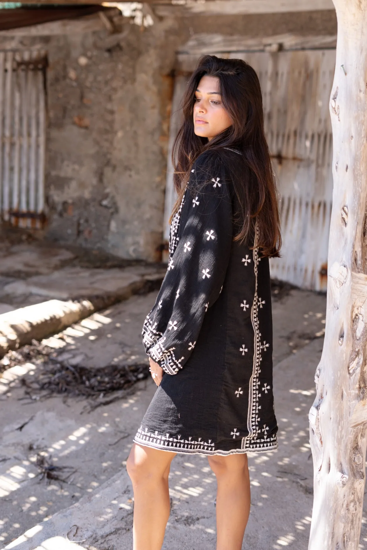 Veste longue Sonrisa Noir