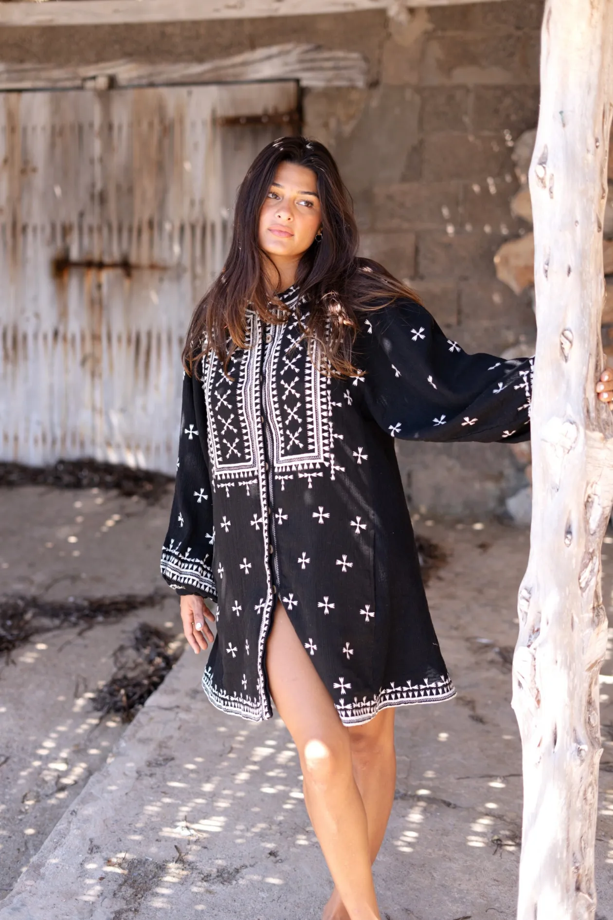 Veste longue Sonrisa Noir