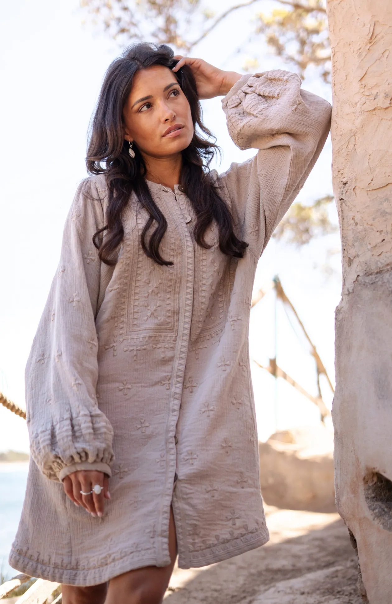 Veste longue Sonrisa Taupe