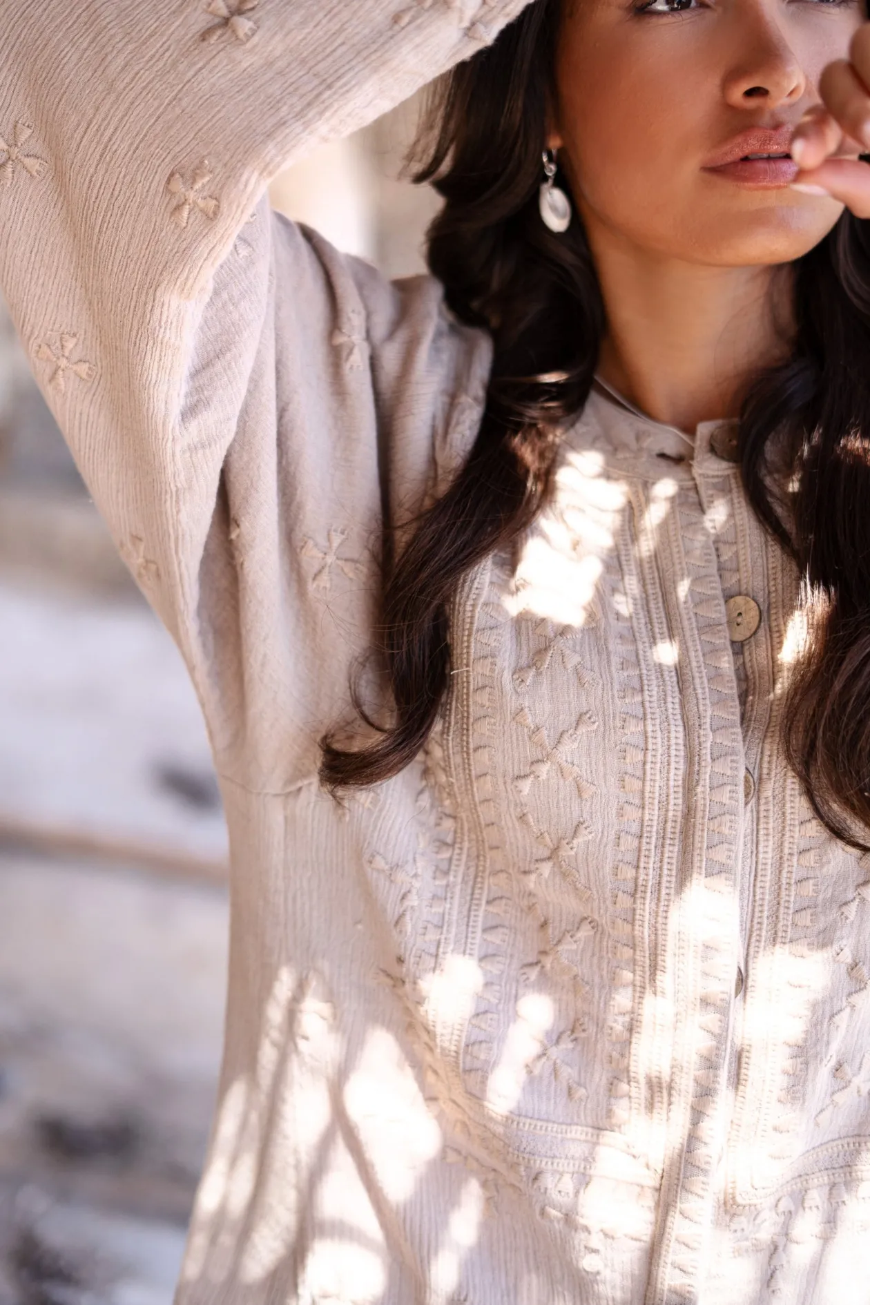 Veste longue Sonrisa Taupe