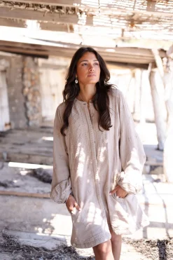 Veste longue Sonrisa Taupe