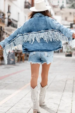 Veste Savannah Fringe Bleu