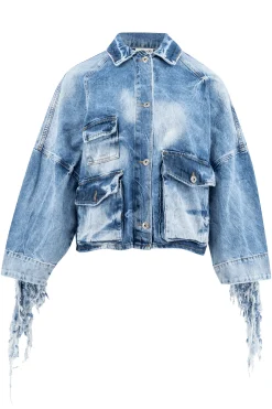 Veste Savannah Fringe Bleu